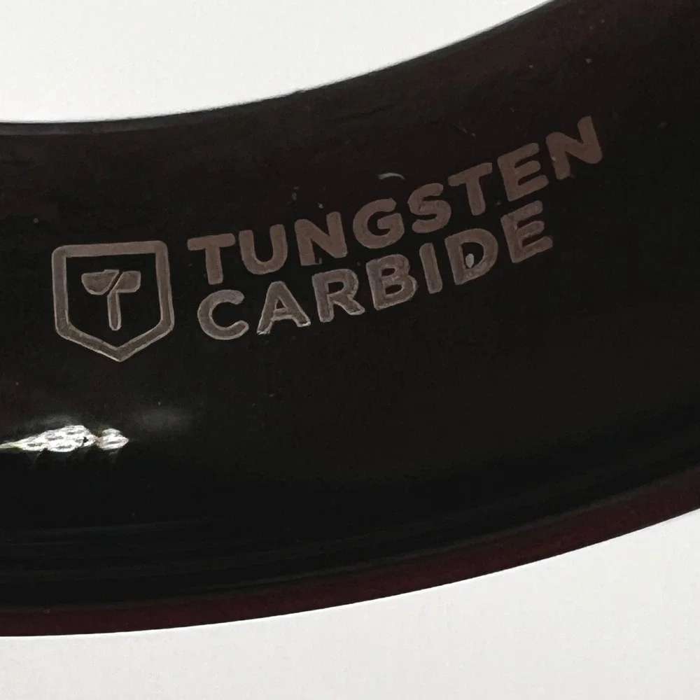 Thorsten Tungsten Carbide Ring Black Silver Band Mens Wedding Band‎ Size 10